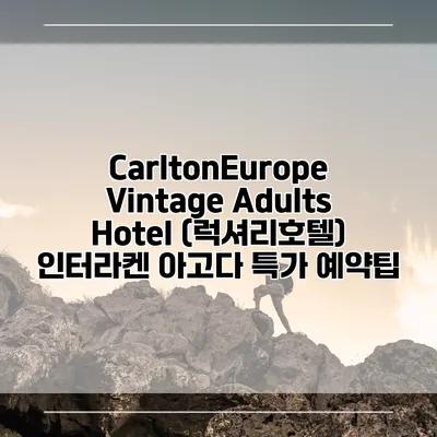 CarltonEurope Vintage Adults Hotel (럭셔리호텔) 인터라켄 아고다 특가 예약팁
