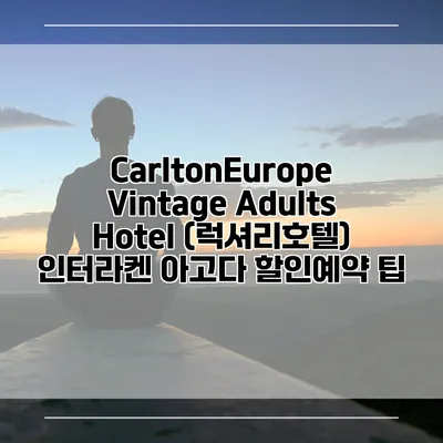 CarltonEurope Vintage Adults Hotel (럭셔리호텔) 인터라켄 아고다 할인예약 팁