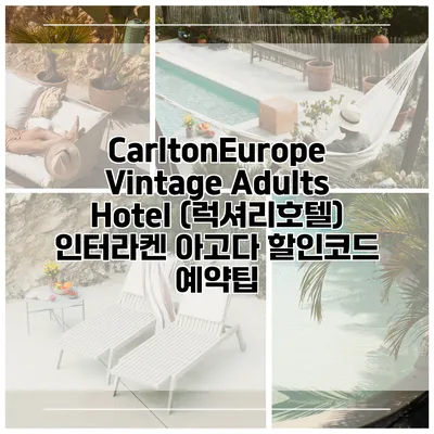 CarltonEurope Vintage Adults Hotel (럭셔리호텔) 인터라켄 아고다 할인코드 예약팁