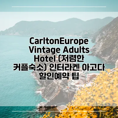 CarltonEurope Vintage Adults Hotel (저렴한 커플숙소) 인터라켄 아고다 할인예약 팁