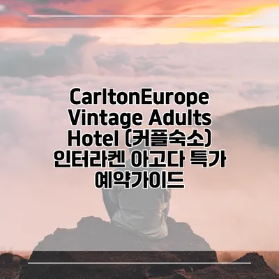 CarltonEurope Vintage Adults Hotel (커플숙소) 인터라켄 아고다 특가 예약가이드