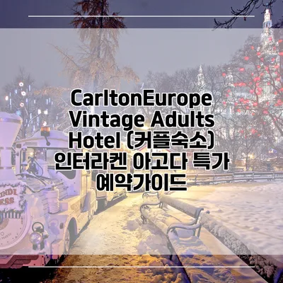 CarltonEurope Vintage Adults Hotel (커플숙소) 인터라켄 아고다 특가 예약가이드