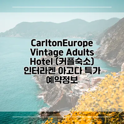 CarltonEurope Vintage Adults Hotel (커플숙소) 인터라켄 아고다 특가 예약정보