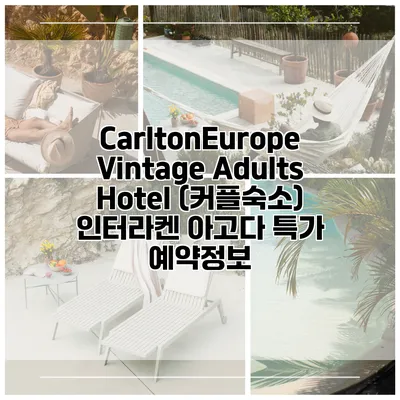 CarltonEurope Vintage Adults Hotel (커플숙소) 인터라켄 아고다 특가 예약정보