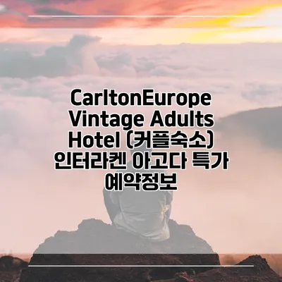 CarltonEurope Vintage Adults Hotel (커플숙소) 인터라켄 아고다 특가 예약정보