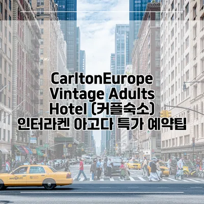 CarltonEurope Vintage Adults Hotel (커플숙소) 인터라켄 아고다 특가 예약팁