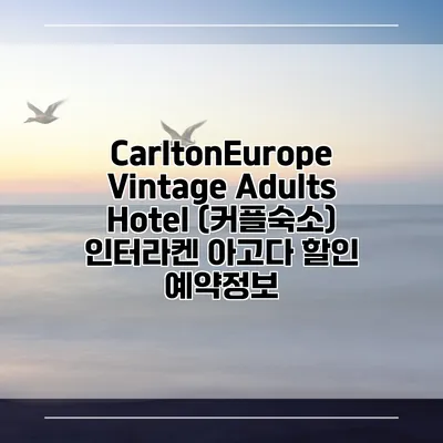 CarltonEurope Vintage Adults Hotel (커플숙소) 인터라켄 아고다 할인 예약정보
