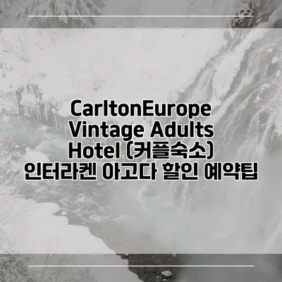 CarltonEurope Vintage Adults Hotel (커플숙소) 인터라켄 아고다 할인 예약팁