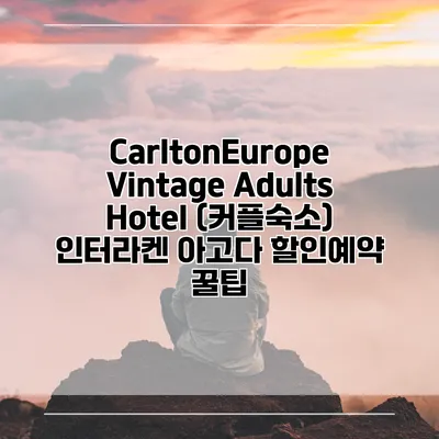 CarltonEurope Vintage Adults Hotel (커플숙소) 인터라켄 아고다 할인예약 꿀팁