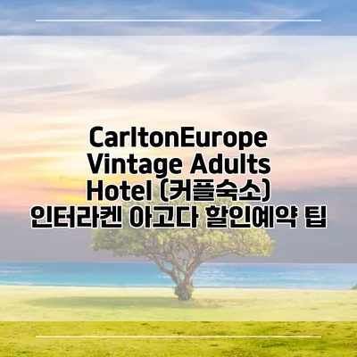CarltonEurope Vintage Adults Hotel (커플숙소) 인터라켄 아고다 할인예약 팁