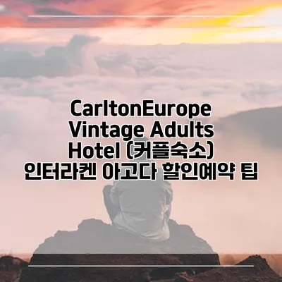 CarltonEurope Vintage Adults Hotel (커플숙소) 인터라켄 아고다 할인예약 팁