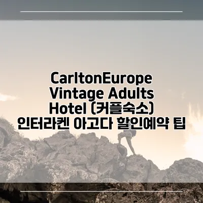 CarltonEurope Vintage Adults Hotel (커플숙소) 인터라켄 아고다 할인예약 팁