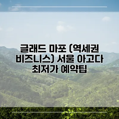 글래드 마포 (역세권 비즈니스) 서울 아고다 최저가 예약팁