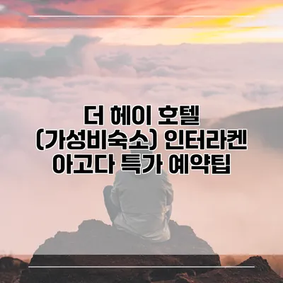 더 헤이 호텔 (가성비숙소) 인터라켄 아고다 특가 예약팁