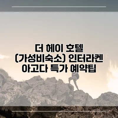 더 헤이 호텔 (가성비숙소) 인터라켄 아고다 특가 예약팁