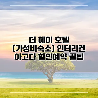 더 헤이 호텔 (가성비숙소) 인터라켄 아고다 할인예약 꿀팁