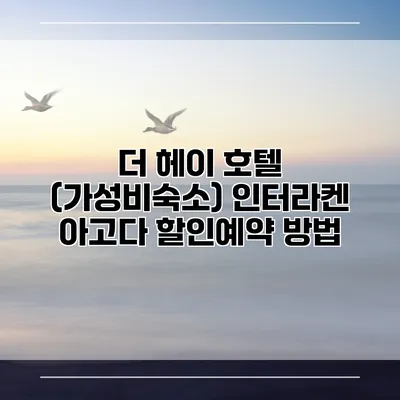 더 헤이 호텔 (가성비숙소) 인터라켄 아고다 할인예약 방법