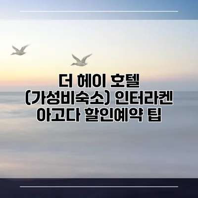 더 헤이 호텔 (가성비숙소) 인터라켄 아고다 할인예약 팁
