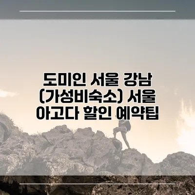 도미인 서울 강남 (가성비숙소) 서울 아고다 할인 예약팁