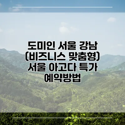 도미인 서울 강남 (비즈니스 맞춤형) 서울 아고다 특가 예약방법