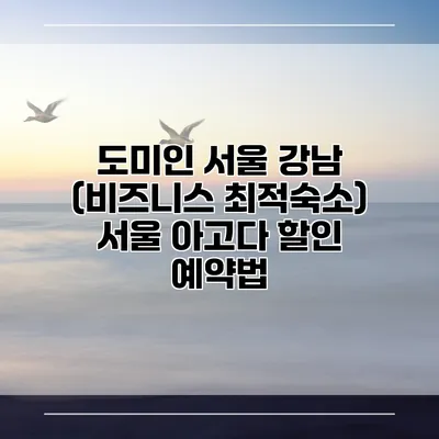 도미인 서울 강남 (비즈니스 최적숙소) 서울 아고다 할인 예약법