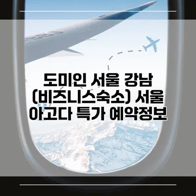 도미인 서울 강남 (비즈니스숙소) 서울 아고다 특가 예약정보
