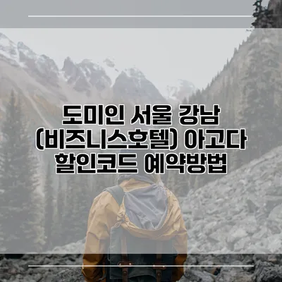 도미인 서울 강남 (비즈니스호텔) 아고다 할인코드 예약방법