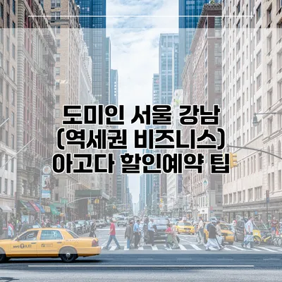 도미인 서울 강남 (역세권 비즈니스) 아고다 할인예약 팁