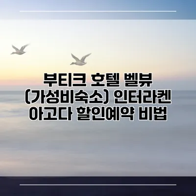 부티크 호텔 벨뷰 (가성비숙소) 인터라켄 아고다 할인예약 비법