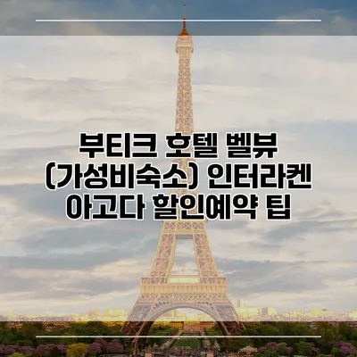 부티크 호텔 벨뷰 (가성비숙소) 인터라켄 아고다 할인예약 팁