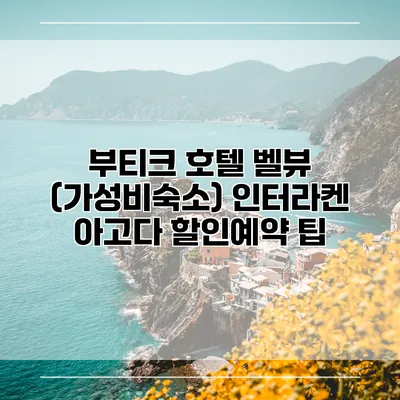 부티크 호텔 벨뷰 (가성비숙소) 인터라켄 아고다 할인예약 팁
