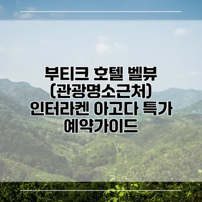 부티크 호텔 벨뷰 (관광명소근처) 인터라켄 아고다 특가 예약가이드