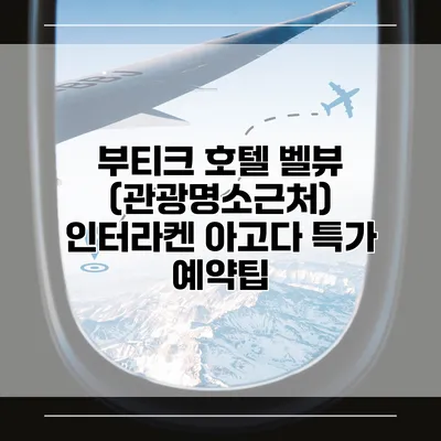 부티크 호텔 벨뷰 (관광명소근처) 인터라켄 아고다 특가 예약팁