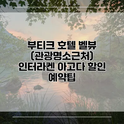 부티크 호텔 벨뷰 (관광명소근처) 인터라켄 아고다 할인 예약팁