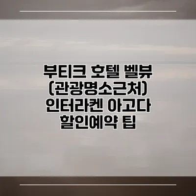 부티크 호텔 벨뷰 (관광명소근처) 인터라켄 아고다 할인예약 팁