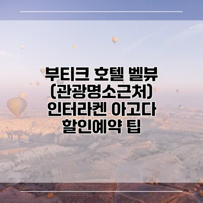 부티크 호텔 벨뷰 (관광명소근처) 인터라켄 아고다 할인예약 팁