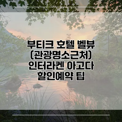 부티크 호텔 벨뷰 (관광명소근처) 인터라켄 아고다 할인예약 팁