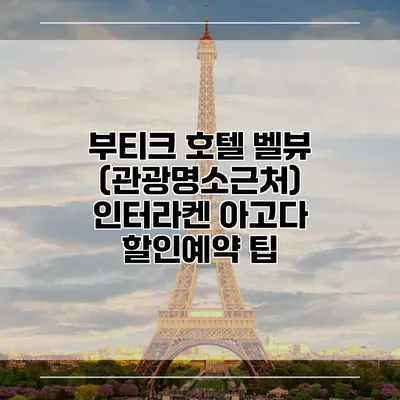 부티크 호텔 벨뷰 (관광명소근처) 인터라켄 아고다 할인예약 팁