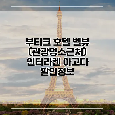 부티크 호텔 벨뷰 (관광명소근처) 인터라켄 아고다 할인정보