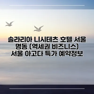 솔라리아 니시테츠 호텔 서울 명동 (역세권 비즈니스) 서울 아고다 특가 예약정보