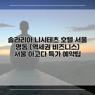 솔라리아 니시테츠 호텔 서울 명동 (역세권 비즈니스) 서울 아고다 특가 예약팁