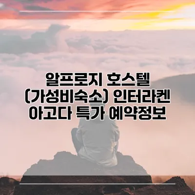 알프로지 호스텔 (가성비숙소) 인터라켄 아고다 특가 예약정보