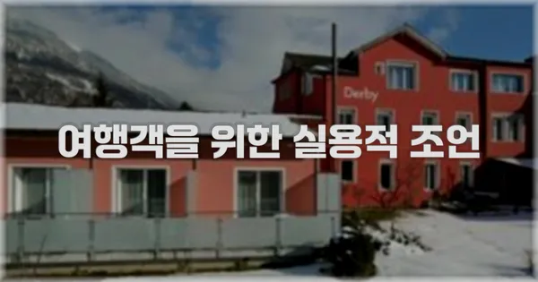여행객을 위한 실용적 조언