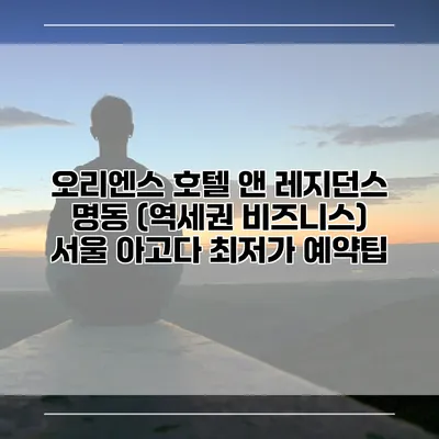 오리엔스 호텔 앤 레지던스 명동 (역세권 비즈니스) 서울 아고다 최저가 예약팁
