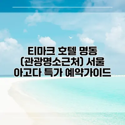 티마크 호텔 명동 (관광명소근처) 서울 아고다 특가 예약가이드