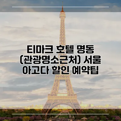 티마크 호텔 명동 (관광명소근처) 서울 아고다 할인 예약팁