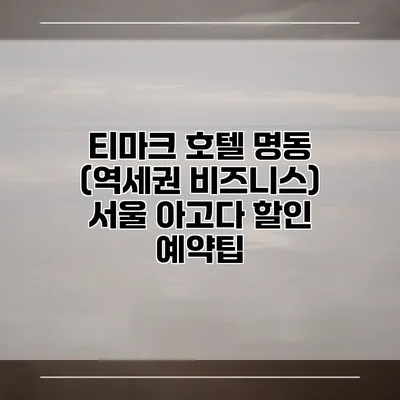 티마크 호텔 명동 (역세권 비즈니스) 서울 아고다 할인 예약팁