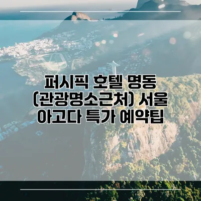 퍼시픽 호텔 명동 (관광명소근처) 서울 아고다 특가 예약팁