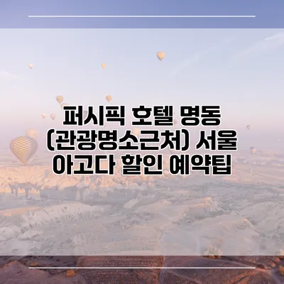 퍼시픽 호텔 명동 (관광명소근처) 서울 아고다 할인 예약팁