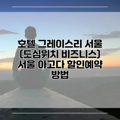 호텔 그레이스리 서울 (도심위치 비즈니스) 서울 아고다 할인예약 방법